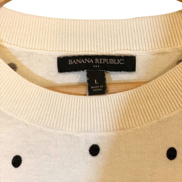 Banana Republic Factory Dot Crew-Neck Sweater - Off-White - SZ L - Picture 4 of 5